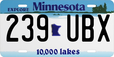 MN license plate 239UBX