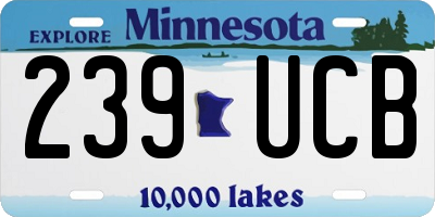 MN license plate 239UCB