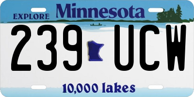 MN license plate 239UCW