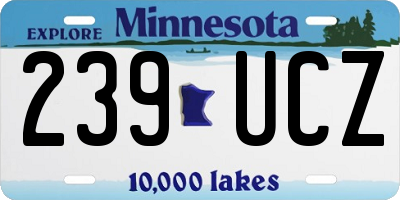 MN license plate 239UCZ