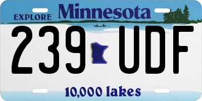 MN license plate 239UDF