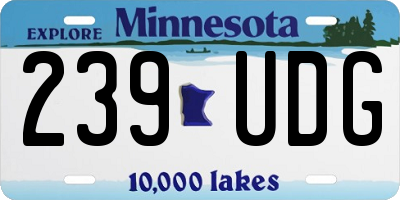 MN license plate 239UDG