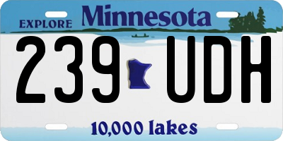 MN license plate 239UDH