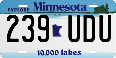 MN license plate 239UDU