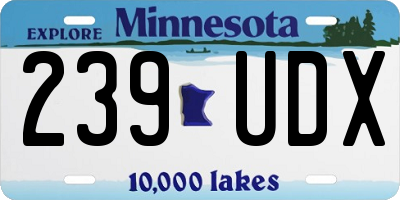 MN license plate 239UDX