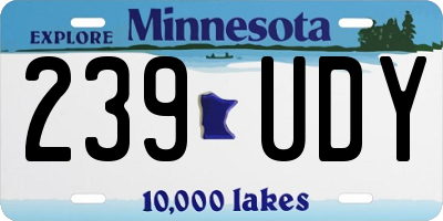 MN license plate 239UDY