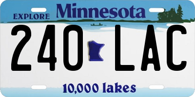 MN license plate 240LAC