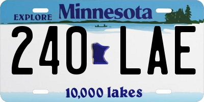 MN license plate 240LAE