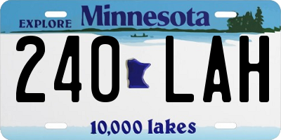 MN license plate 240LAH