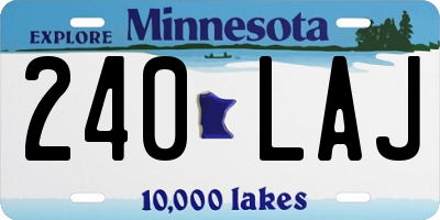 MN license plate 240LAJ