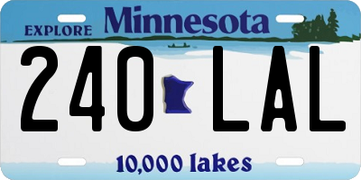 MN license plate 240LAL