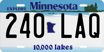 MN license plate 240LAQ