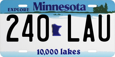 MN license plate 240LAU