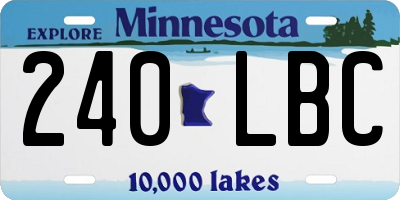 MN license plate 240LBC