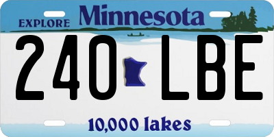 MN license plate 240LBE