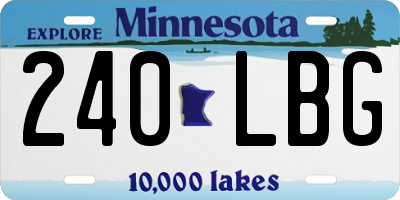 MN license plate 240LBG