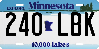MN license plate 240LBK
