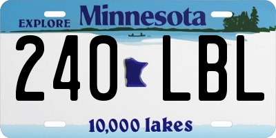 MN license plate 240LBL