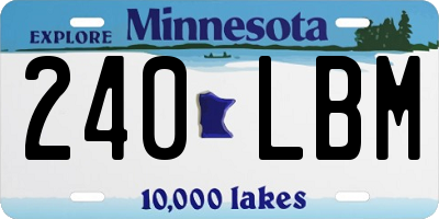 MN license plate 240LBM