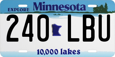 MN license plate 240LBU