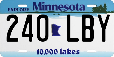 MN license plate 240LBY