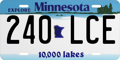 MN license plate 240LCE