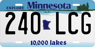 MN license plate 240LCG