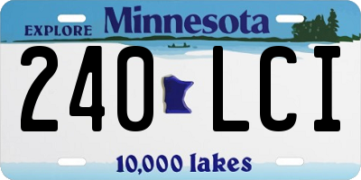 MN license plate 240LCI