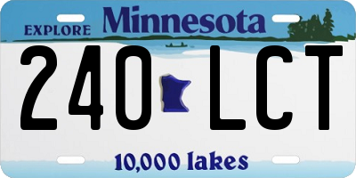 MN license plate 240LCT