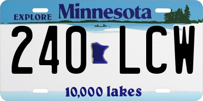 MN license plate 240LCW