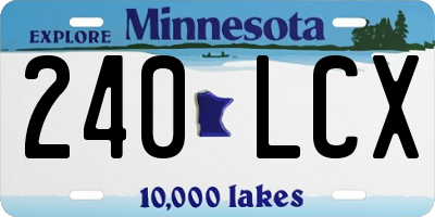 MN license plate 240LCX