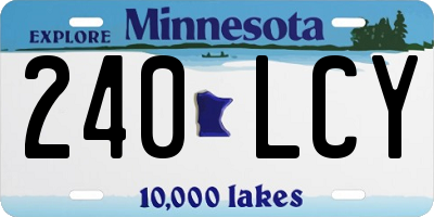 MN license plate 240LCY