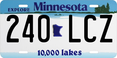 MN license plate 240LCZ