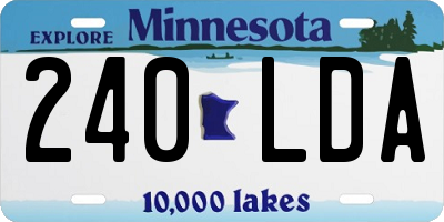 MN license plate 240LDA
