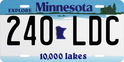 MN license plate 240LDC