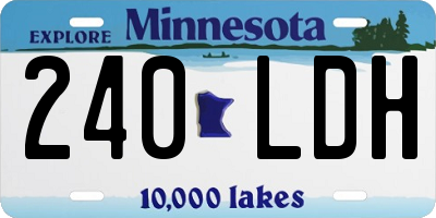 MN license plate 240LDH