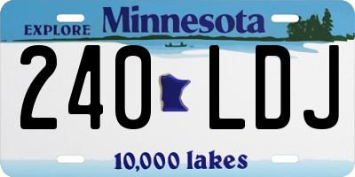 MN license plate 240LDJ
