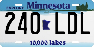 MN license plate 240LDL