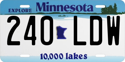 MN license plate 240LDW