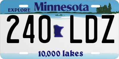 MN license plate 240LDZ