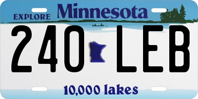 MN license plate 240LEB