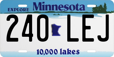 MN license plate 240LEJ