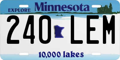 MN license plate 240LEM