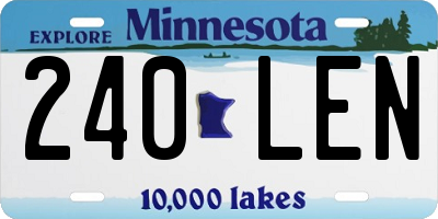 MN license plate 240LEN