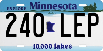 MN license plate 240LEP