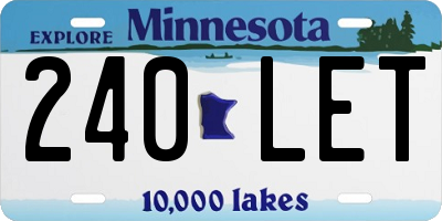 MN license plate 240LET