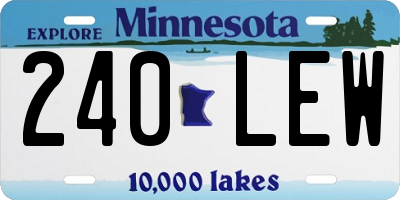 MN license plate 240LEW