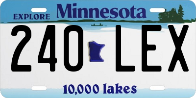MN license plate 240LEX