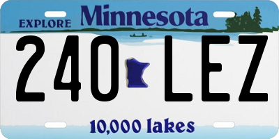 MN license plate 240LEZ