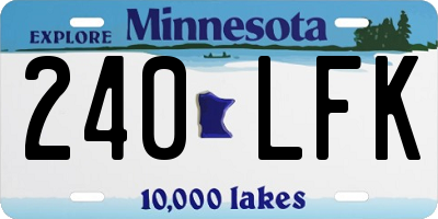 MN license plate 240LFK
